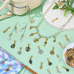 100Pcs Flower Alloy Pendant Decorations&nbsp;HJEW-PH02509