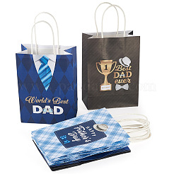 9Pcs 3 Styles Happy Father's Day Printed Paper Packing Tote Bags&nbsp;CARB-TA0001-20