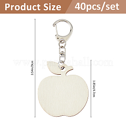 40Pcs Wood Pendant Decorations&nbsp;HJEW-FH00267
