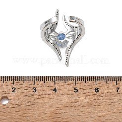 Brass Micro Pave Cubic Zirconia Cuff Open Rings for Women&nbsp;RJEW-L343-09P-02
