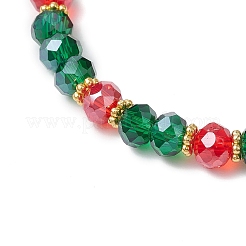 5Pcs Christmas Theme Glass Beaded Stretch Bracelets&nbsp;BJEW-JB11184