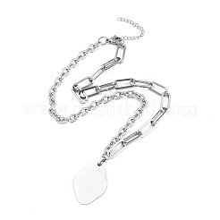 Non-Tarnish 304 Stainless Steel Paperclip Chains & Cable Chain Jewelry Sets&nbsp;SJEW-K153-01P