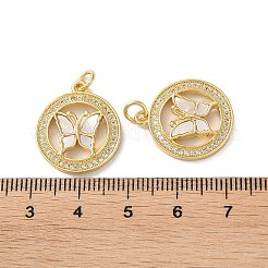 Brass Micro Pave Clear Cubic Zirconia Pendants&nbsp;KK-B083-37C-G