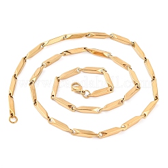 304 Stainless Steel Rectangle Link Chain Necklaces for Women&nbsp;NJEW-G140-05G