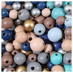 Baking Paint Wood Beads&nbsp;WOOD-SP0001-77A