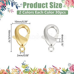 60Pcs 2 Colors Brass Lobster Claw Clasps&nbsp;KK-WR0001-48