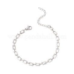 Brass Rectangle Link Chain Bracelets for Women Men&nbsp;BJEW-JB11458-02