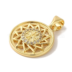 Rack Plating Brass Micro Pave Clear Cubic Zirconia Pendants&nbsp;KK-P267-06G