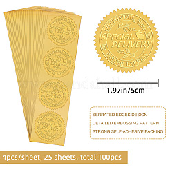 Plastic Self Adhesive Gold Foil Embossed Stickers&nbsp;DIY-WH0211-243