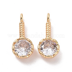 Brass Pave Cubic Zirconia Pendants&nbsp;ZIRC-I064-18G