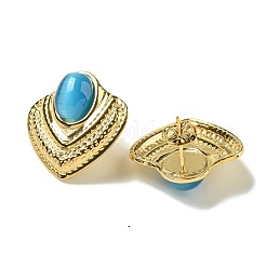 Cat Eye Stud Earrings&nbsp;EJEW-G400-60G-03