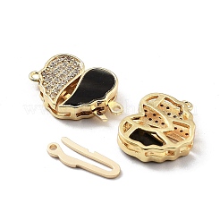 Valentine's Day Brass Micro Pave Cubic Zirconia Box Clasps&nbsp;KK-H462-07G-01