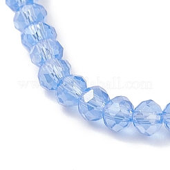 6Pcs 6 Colors Glass Faceted Rondelle Beaded Necklaces with 304 Stainless Steel End Chains&nbsp;NJEW-JN05494