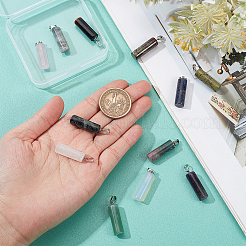 12Pcs 12 Styles Natural & Synthetic Mixed Gemstone Pendants&nbsp;G-CA0001-62