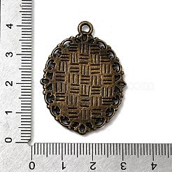 Tibetan Style Alloy Pendant Cabochon Settings&nbsp;TIBE-T003-09AB-NR