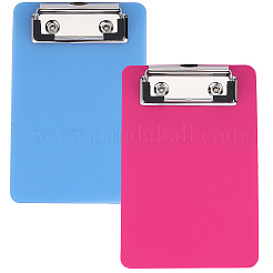 2Pcs 2 Colors Rectangle PP Plastic & Iron Clipboards&nbsp;AJEW-CP0011-68A