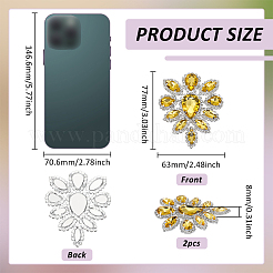 2Pcs Glass Rhinestone Cabochons&nbsp;RGLA-FG0001-28S-05