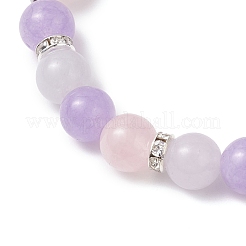 Natural Aquamarine & Rose Quartz & Amethyst Beads Stretch Bracelets for Women&nbsp;BJEW-JB12525