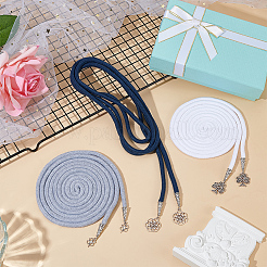 3Pcs 3 Colors Polycotton Wedding Rope with Alloy Charms for Wedding&nbsp;HJEW-BC00048