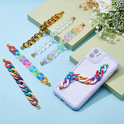Acrylic Curb Chain for DIY Keychains&nbsp;HJEW-PH0001-28