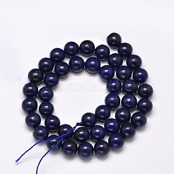Dyed Natural Grade AA Lapis Lazuli Round Bead Strands&nbsp;G-M290-10mm-AA