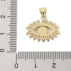 Evil Eye Rack Plating Brass Micro Pave Cubic Zirconia Pendants&nbsp;KK-Z074-16G