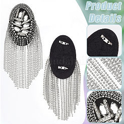 Fashion Iron Chain Tassel Epaulettes&nbsp;AJEW-WH0419-15P