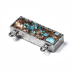 Assembled Natural Bronzite & Synthetic Turquoise & Imperial Jasper Pendants Links&nbsp;G-N330-033