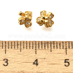 925 Sterling Silver Micro Pave Clear Cubic Zirconia Beads&nbsp;STER-B006-21G