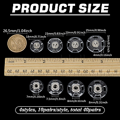 40Pcs 4 Styls Acrylic & Stainless Steel Snap Buttons&nbsp;BUTT-FG0001-48