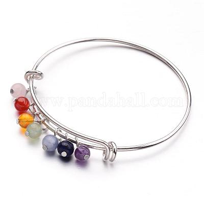 Brass Charm Bangles&nbsp;BJEW-JB02545-1