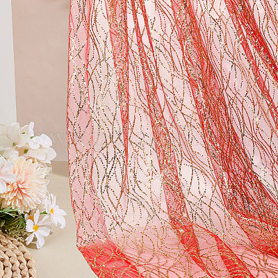 Polyester Sequins Fabric&nbsp;DIY-WH0683-51C-1
