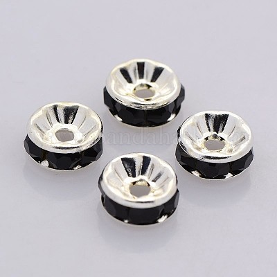 Brass Rhinestone Spacer Beads&nbsp;RB-A014-Z6mm-02S-NF-1
