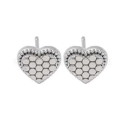 Brass Stud Earrings&nbsp;EJEW-D288-01P-1