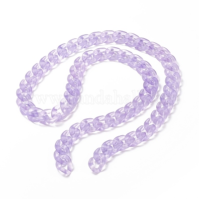 Transparent Acrylic Handmade Curb Chain&nbsp;AJEW-JB00544-10-1