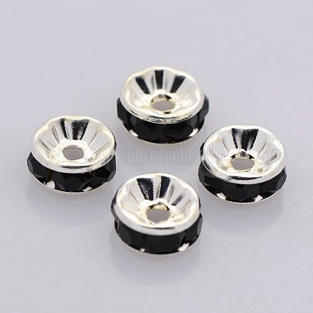 Brass Rhinestone Spacer Beads&nbsp;RB-A014-Z6mm-02S-NF-1
