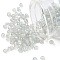 Transparent Rainbow Colours Round Glass Seed Beads, Clear, 6/0, 4mm, Hole:1.5mm, about 495pcs/50g