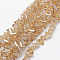 Electroplate Glass Beads Strands, Pearl Luster Plated, Triangle, Faceted, BurlyWood, 3.5x4x3.5mm, Hole: 0.2mm, about 135~140pcs/strand, 11.81~12.99 inch(30~33cm)