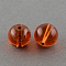 Drawbench Transparent Glass Beads Strands, Spray Painted, Round, Chocolate, 6mm, Hole: 1.3~1.6mm, about 133pcs/strand, 31.4 inch