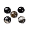 Natural Banded Agate(Dyed & Heated) Cabochons, Flat Round, Coconut Brown, 15~16x6~7mm