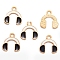 Alloy Enamel Pendants, Golden, Headset, 15x14mm, Hole: 2mm
