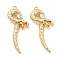 Rack Plating Alloy Pendants with Rhinestone, Snake, Golden, 48x23x7.5mm, Hole: 1.8mm