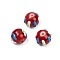 Baking Paint Glass Enamel Beads, Hand Painted Beads, Round, Dark Red, 9.5x11mm, Hole: 1.2mm
