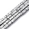 Electroplated Natural Lava Rock Beads Strands, Cube, Platinum Plated, 2x2x2mm, Hole: 1mm, about 179pcs/strand, 16.14''(41cm)