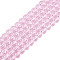 Transparent Glass Beads Strands, Round, Pearl Pink, 6~6.5mm, Hole: 1.4mm, about 67~70pcs/strand, 14.76 inch~15.16 inch(37.5~38.5cm)