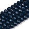 Opaque Solid Color Glass Beads Strands, Faceted, Rondelle, Steel Blue, 6x5mm, Hole: 1mm, about 80~85pcs/strand, 38~40cm