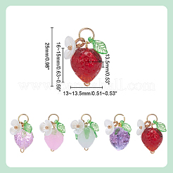 10Pcs 5 Colors Glass & Acrylic & Resin Pendants&nbsp;PALLOY-AR00014