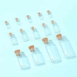 24個 4スタイル ガラスジャー ガラスボトル  コルク栓付き  ウィッシングボトル  ビーズの容器  透明  1.8~7x1~2.7cm  6個/スタイル&nbsp;AJEW-FS0001-21