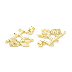 Rack Plating Brass Micro Pave Clear Cubic Zirconia Pendants&nbsp;KK-C011-07G