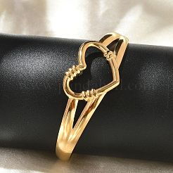 女性用304ステンレススチールカフバングル  18KGP本金メッキ  内径：2-1/8インチ（5.35cm）&nbsp;BJEW-B120-01G-04